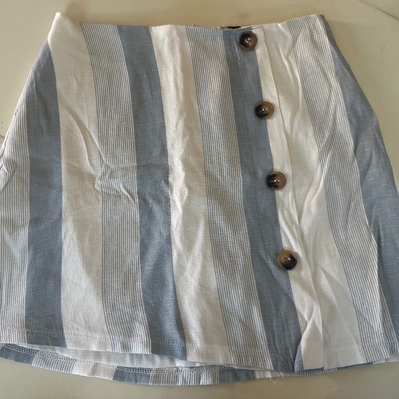 Casual Blue White Stripe Skirt - Picture 1 of 2